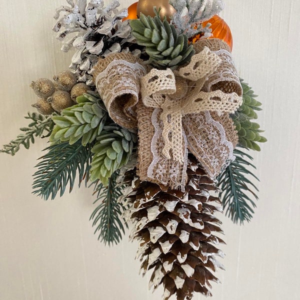 Big Pine Cones Christmas Decoration With Pine tree branches Christmas Gift Home decoration Pine Tree Decor Christmas Hanging Decor