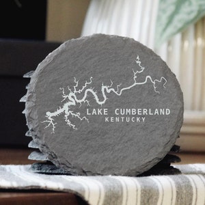 Lake Cumberland Schiefer Untersetzer mit Gravur