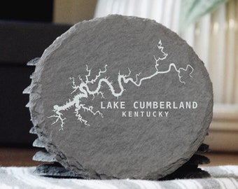 Set of Lake Cumberland Engraved Slate Coasters