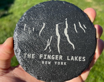Finger Lakes Engraved Slate Coaster