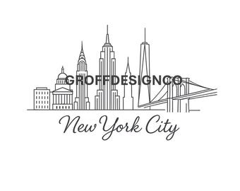 Skyline van New York City 600 dpi SVG-download