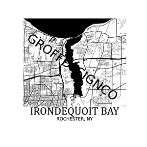 Karte von Irondequoit Bay in Rochester NY Digital SVG