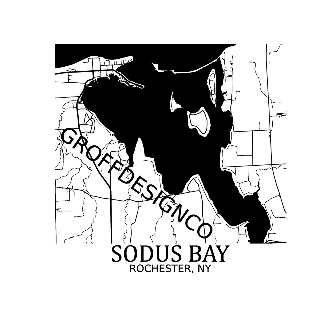 Map of Sodus Bay, NY Digital SVG Etsy