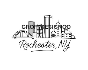 Descarga el horizonte de Rochester, Nueva York, en formato SVG a 600 ppp