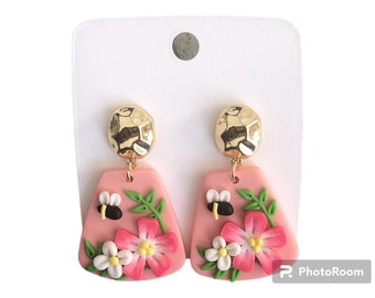 Handgemachte zarte Blumenohrringe Polymer Clay für Frauen Bunte Cluster Blumen Tropfen Ohrringe Leichter Schmuck 2023