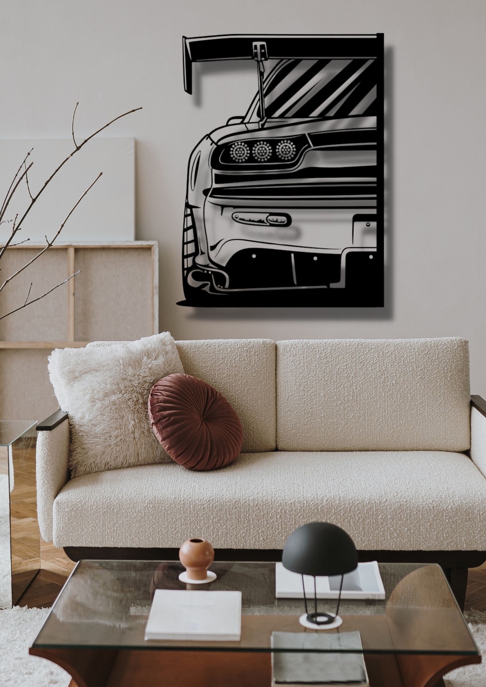 Mazda RX7 FD3 Detailed Silhouette Metal Wall Art,car ,wall Art,custom