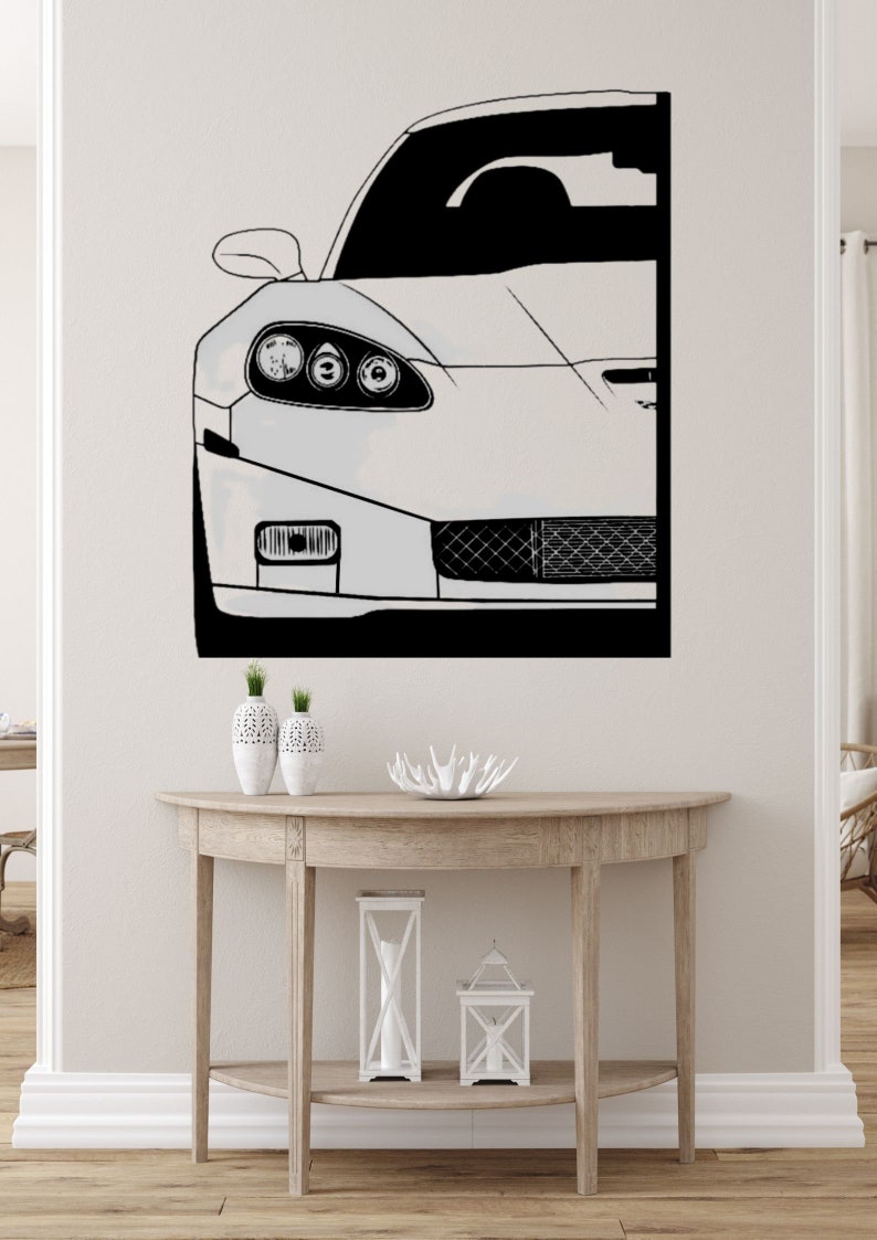 Chevrolet Corvette C6 Detailed Silhouette Metal Wall Art,car ,wall Art
