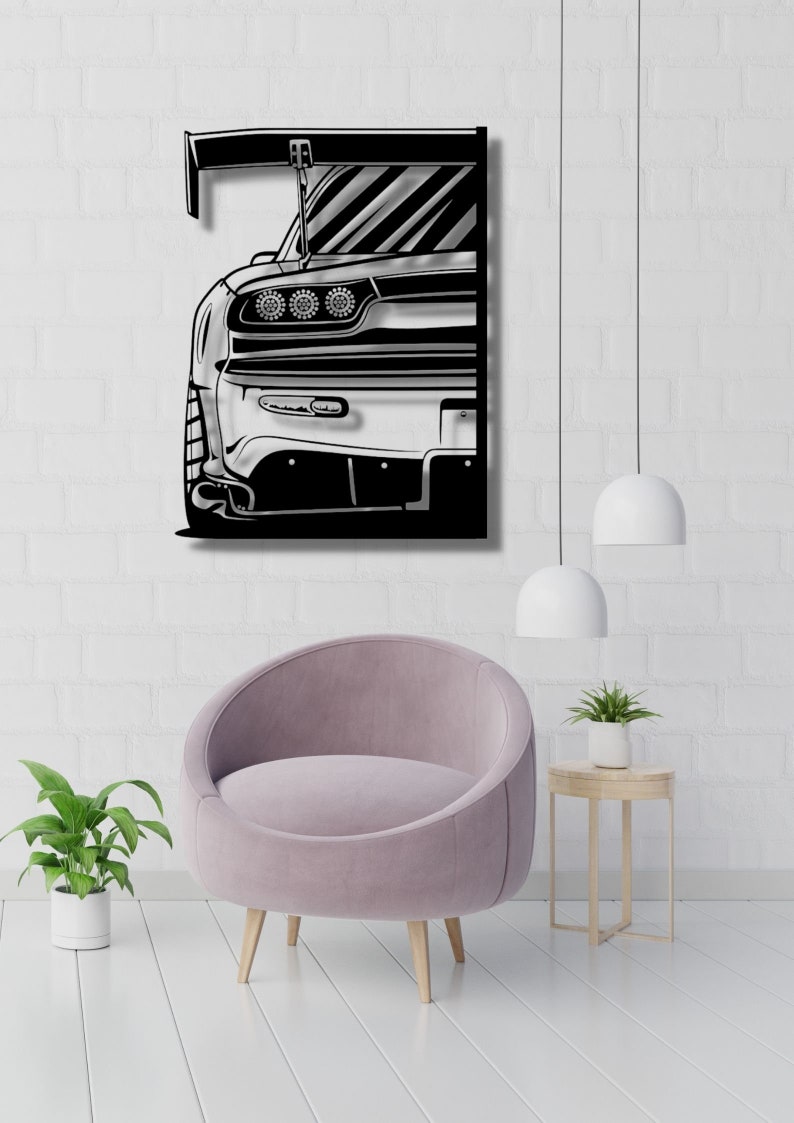 Mazda RX7 FD3 Detailed Silhouette Metal Wall Art,car ,wall Art,custom