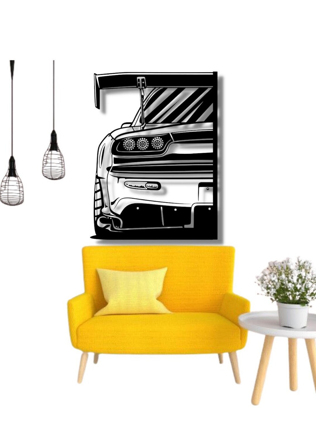 Mazda RX7 FD3 Detailed Silhouette Metal Wall Art,car ,wall Art,custom