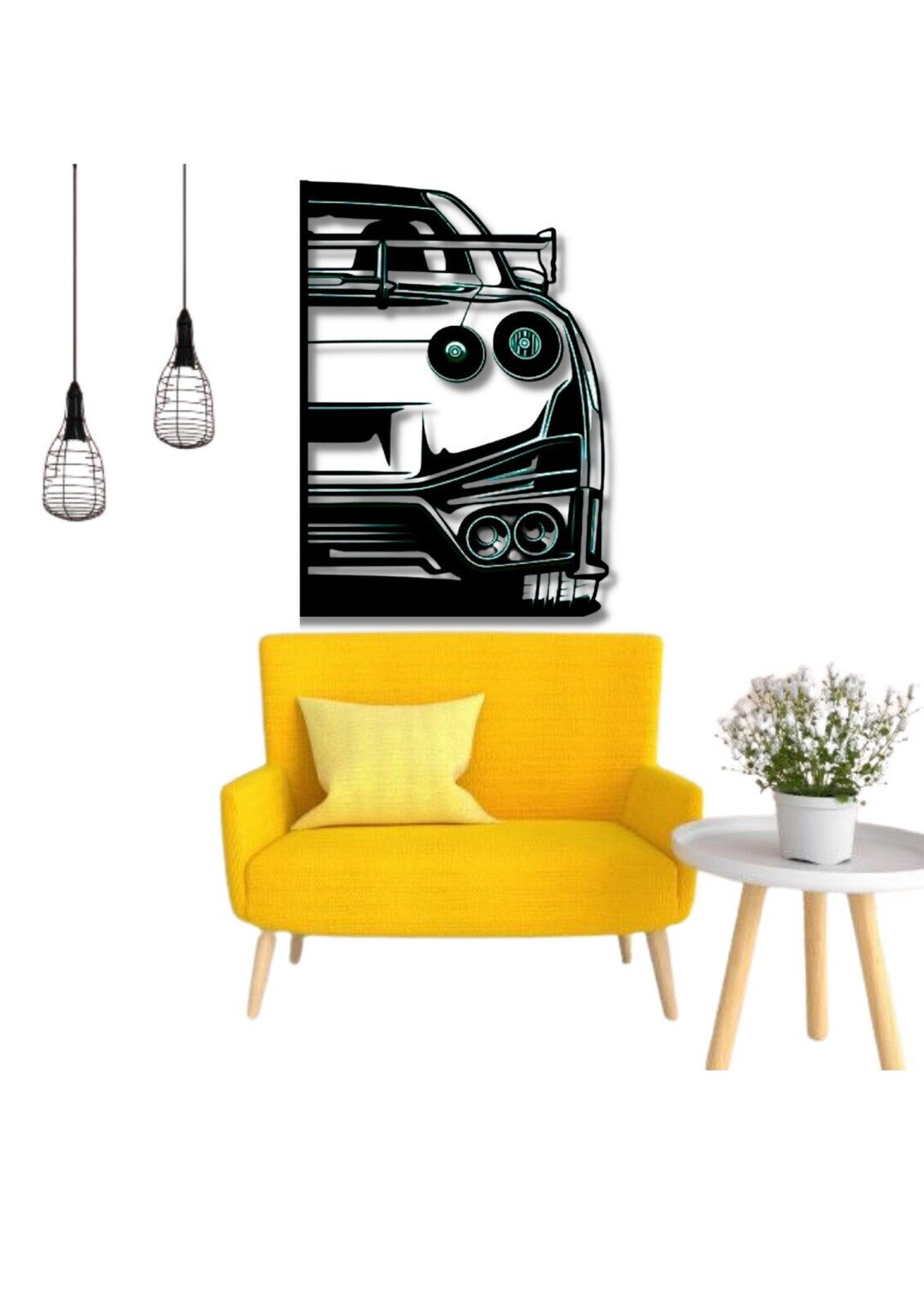 Nissan Skyline Detailed Silhouette Metal Wall Art,car ,wall Art,custom