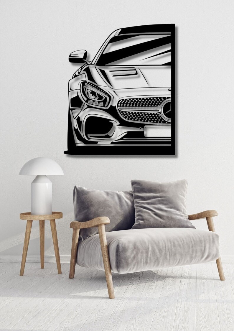 Mercedes GT Detailed Silhouette Metal Wall Art,car ,wall Art,custom Car