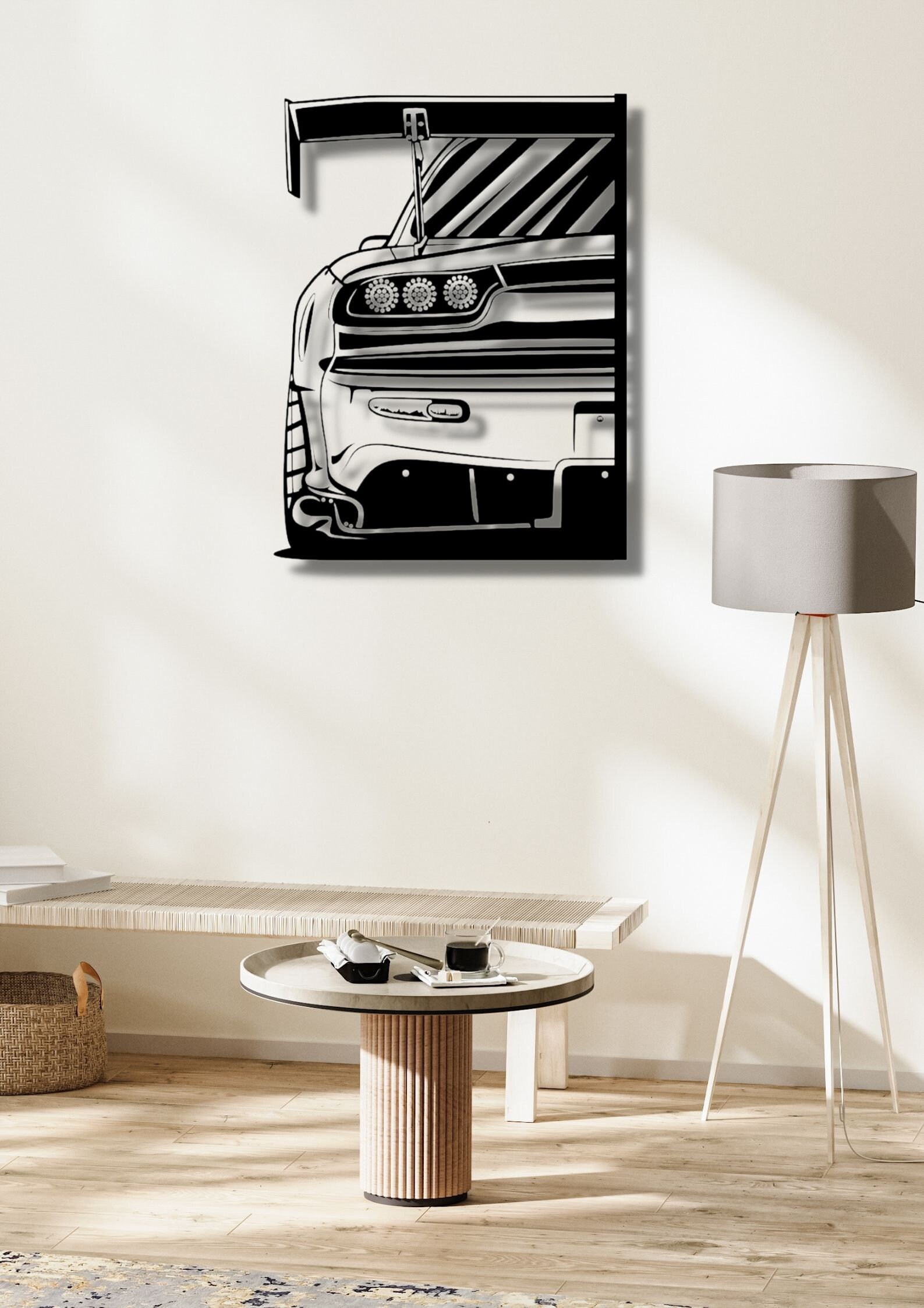 Mazda RX7 FD3 Detailed Silhouette Metal Wall Art,car ,wall Art,custom