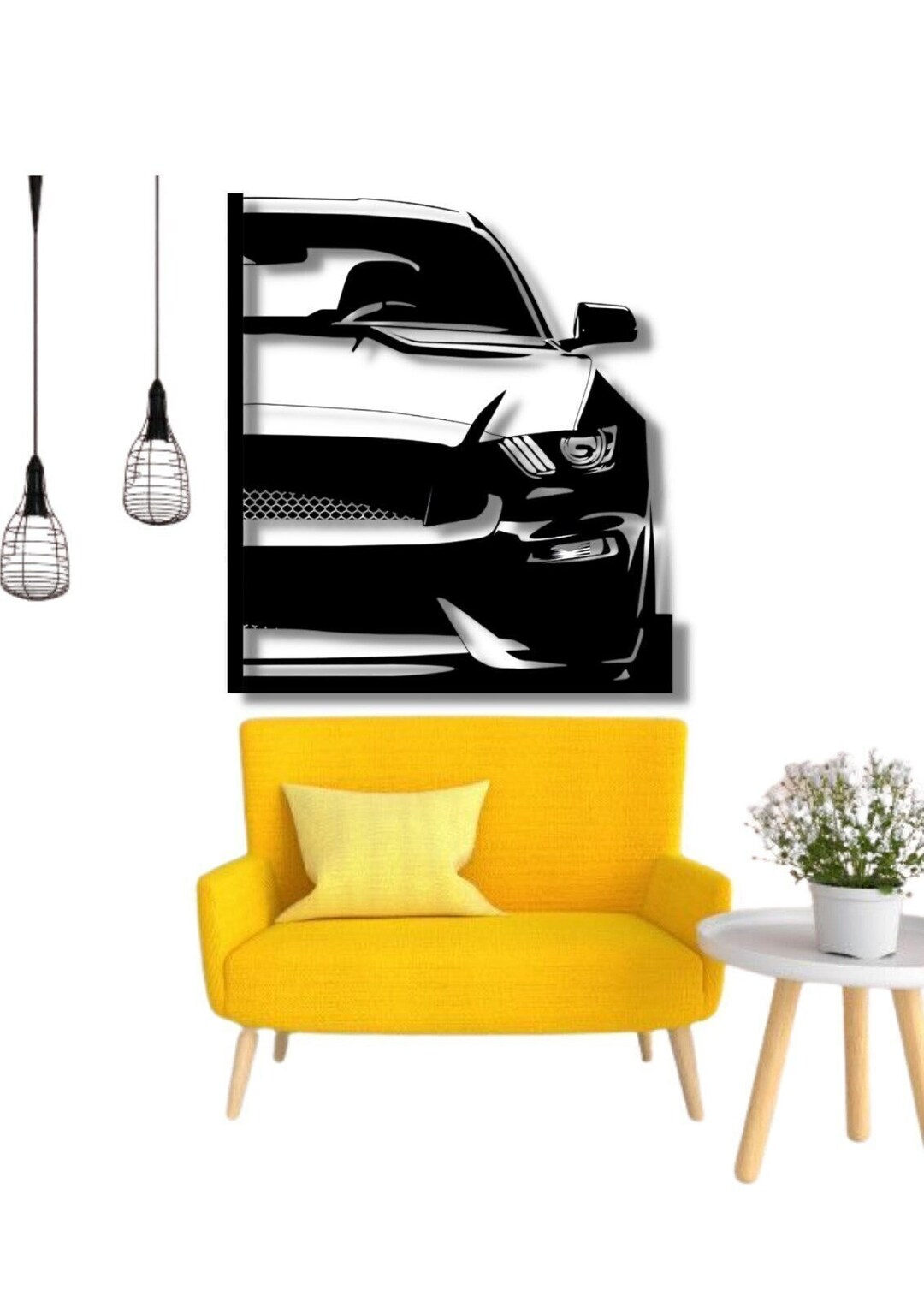 Ford Shelby GT350 Detailed Silhouette Metal Wall Art,car ,wall Art