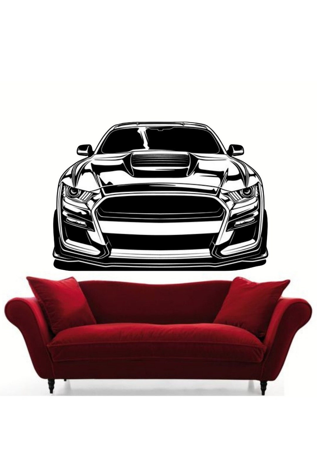 Ford Mustang GT500 Detailed Silhouette Metal Wall Art,car ,wall Art