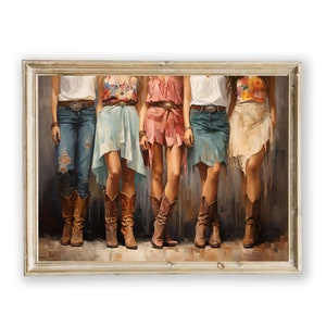 Cowgirl Stiefel und Röcke Wand Kunst, coole Aquarell Cowgirl Druck, Western Themen digitale Kunst, Cowgirl Geschenk, Country Cowgirl Geschenk