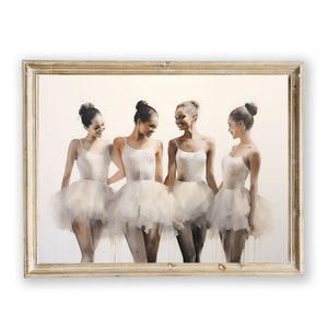 PRINTABLE Ballerina Wall Art, Pale Watercolor Ballet Dancer Print, Ballet Digital Download, Ballerina Gift, Ballet Present, Dance Studio Art