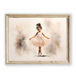 Kleine zwarte ballerina meisje muur kunst digitale print, meisje kamer kinderkamer decor, kunst aan de muur voor meisjes, ballet kunst aan de muur, baby shower cadeau