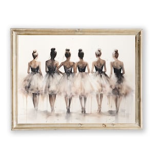 PRINTABLE Ballerina Wall Art, Pale Watercolor Ballet Dancer Print, Ballet Digital Download, Ballerina Gift, Ballet Present, Dance Studio Art