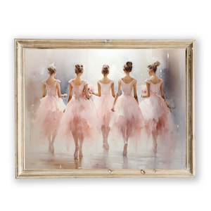 Ballerina Wall Art Print, Pale Watercolor Ballet Dancer Print, Ballet Themed Art, Ballerina Gift, Ballet Dancer Present, Girl&#39;s Room Decor