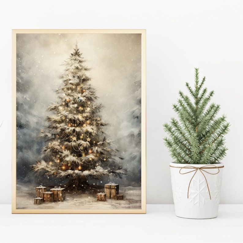 PRINTABLE Christmas Tree Wall Art Christmas Tree Painting Etsy