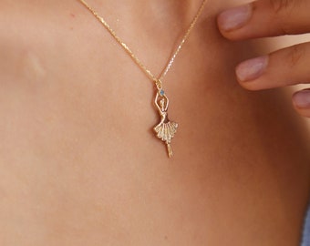 14K Gold Dancing Angel Necklace - A Guardian Angel's Gift