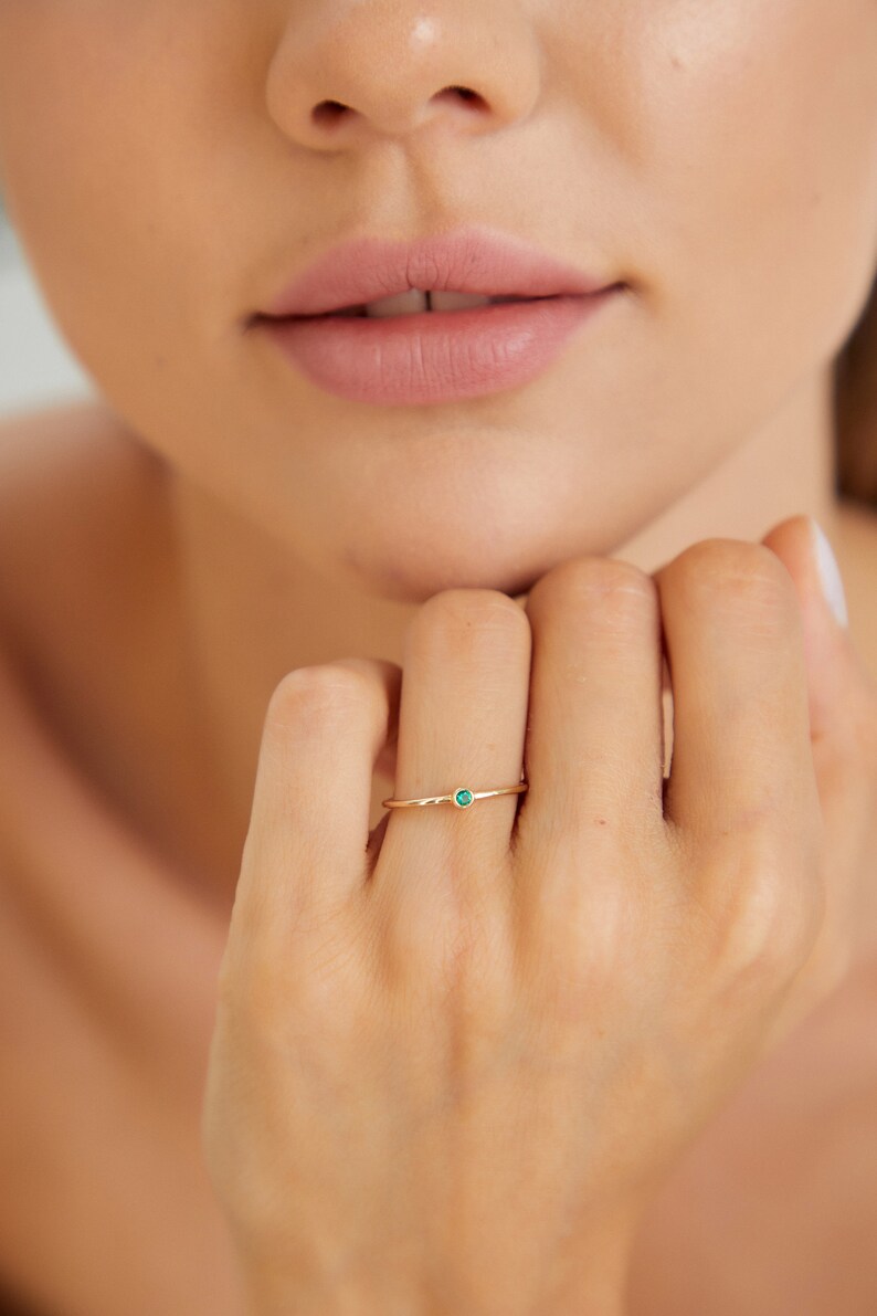 Sozuer Handmade White Gold Ring Unique Birthday Gift for Him Dainty, Custom Jewelry image 3