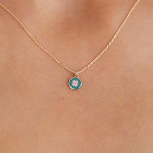 Elegant 14K Gold Zircon Stone-Adorned Round Floral Necklace A Unique Gift for Your Special Sister or Mother-in-Law image 1