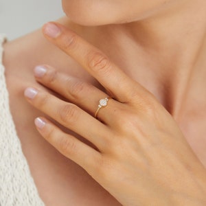 Stylish 14K Gold Zircon Stone Ring Perfect Gift for Special Occasions image 9