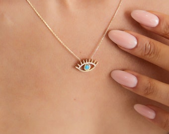 Gold Eye Necklace - Birthday Gift Necklace - Perfect Gift