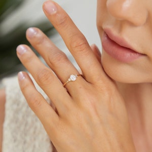 Stylish 14K Gold Zircon Stone Ring Perfect Gift for Special Occasions image 2