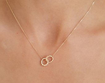 2-Piece Round Gold Necklace, Gold Gift Necklace