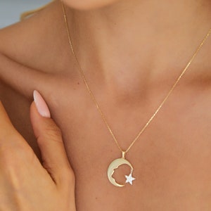 Gold Moon Necklace with Mustafa Kemal Atatürk Figure Gift for Lover, Gift for Friend image 8