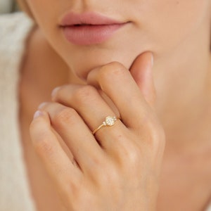 Stylish 14K Gold Zircon Stone Ring Perfect Gift for Special Occasions image 7