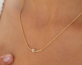 14 Carat Gold Love Bond Necklace, Love Necklace, Love Bond Necklace