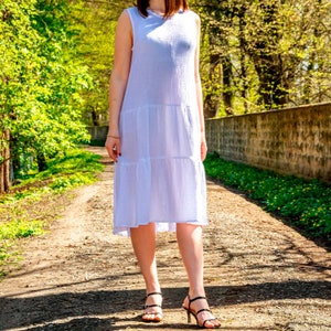 Natural Boho 100% cotton dress / Muslin Double Gauze / White dress / Handmade
