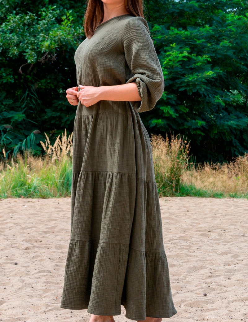 long sleeve work dress petite Karen Kane Three Quarter Sleeve Jersey Dress - Navy