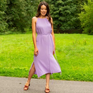 100% cotton LAVENDER Muslin Dress, Boho, Muslin Double Gauze, Handmade, Granola girl