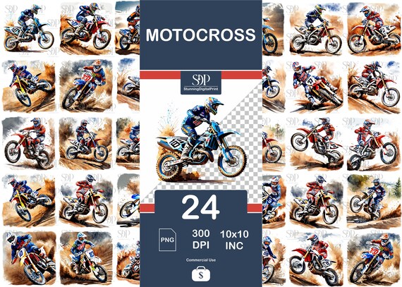 24 Motocross Png Bundle,High Quality Png,Watercolor Motocross ,Dirt Bike Png ,Transparent Png,Sublimation PNG, Png Wall Art,Commercial Use