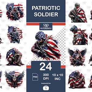 24 Patriotic Soldier Png Bundle,High Quality Png, Soldier Transparent Png,Soldier Clipart,Army Png,Patriotic Soldier Png,Commercial Use