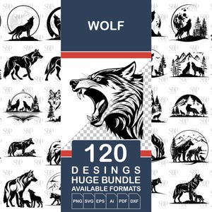 Wolf Svg, Wolf Svg Bundle, Howling wolf Svg, Wolf Svg File, Animal Svg, Wolf Png, Wolf Clipart, Svg Cut File, Wolf cut files, Wolf Svg Png