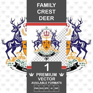 Family Crest Deer SVG BUNDLE,Coat of Arms Svg,Heraldic Cricut,Family Crest Svg,Heraldic Silhouette,Heraldic Badges,Shield Svg,Commercial Use