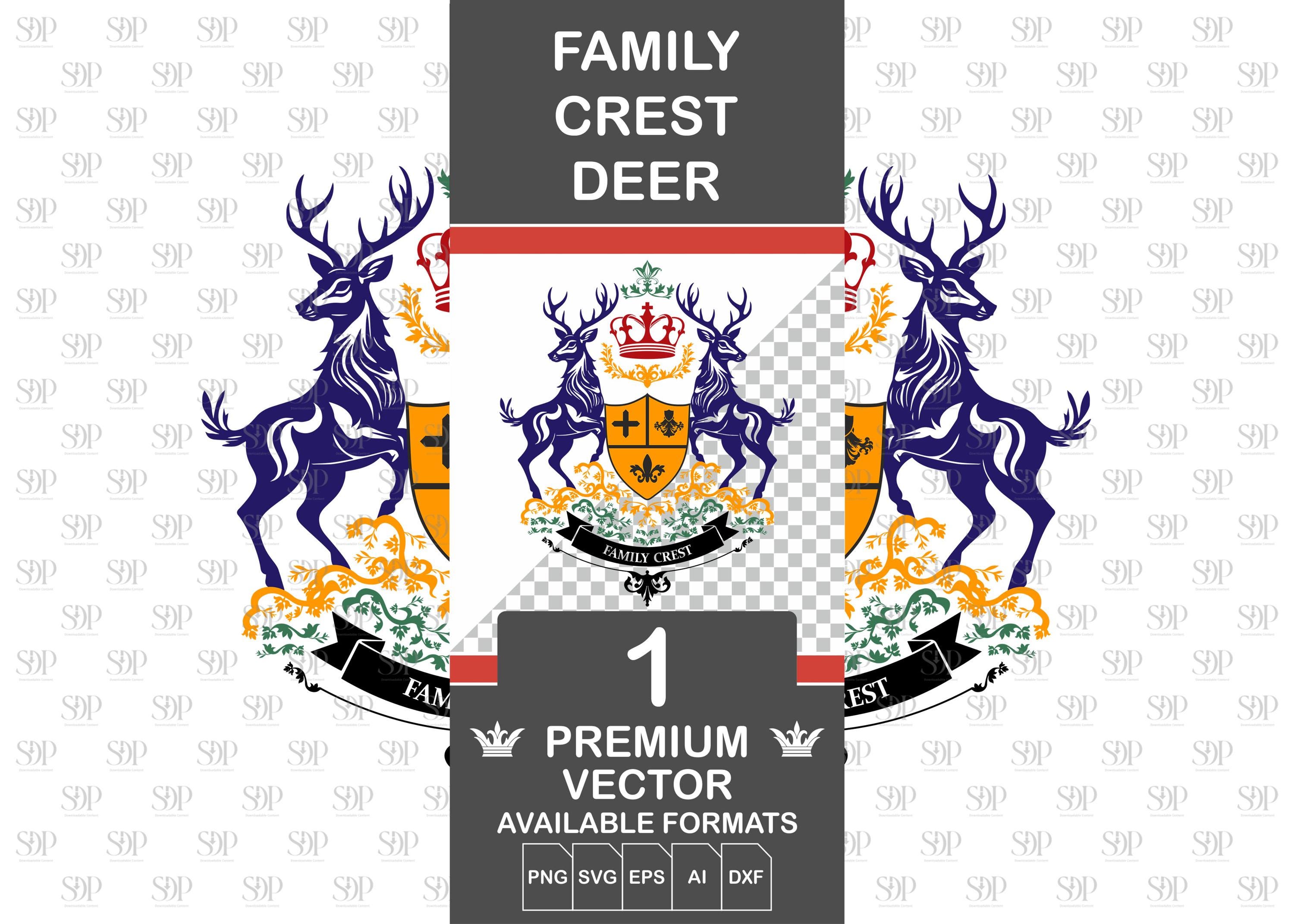 Deer Family Crest SVG Bundle: Heraldic Coat of Arms (commercial Use) - Etsy