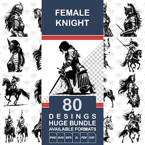 Ridder Svg, knielende ridder SVG, Warrior Woman Svg, Mediveal Knight svg, knielende vrouwelijke Ridder Svg, vrouwelijke Ridder Svg, Woman Warrior Png
