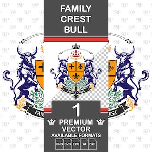 Family Crest Bull SVG BUNDLE,Coat of Arms Svg,Heraldic Cricut,Family Crest Svg,Heraldic Silhouette,Heraldic Badges,Shield Svg,Commercial Use
