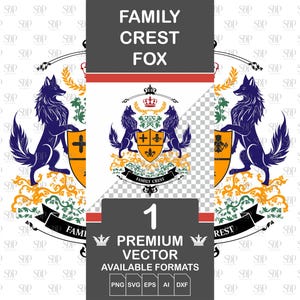 Family Crest Fox SVG BUNDLE,Coat of Arms Svg,Heraldic Cricut,Family Crest Svg,Heraldic Silhouette,Heraldic Badges,Shield Svg,Commercial Use