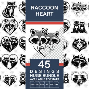 Raccoon SVG, lot de raton laveur, Svg Cricut de raton laveur, raton laveur Svg Png, clipart raton laveur, raton laveur Png, fichier vectoriel raton laveur, raton laveur Svg t-shirts
