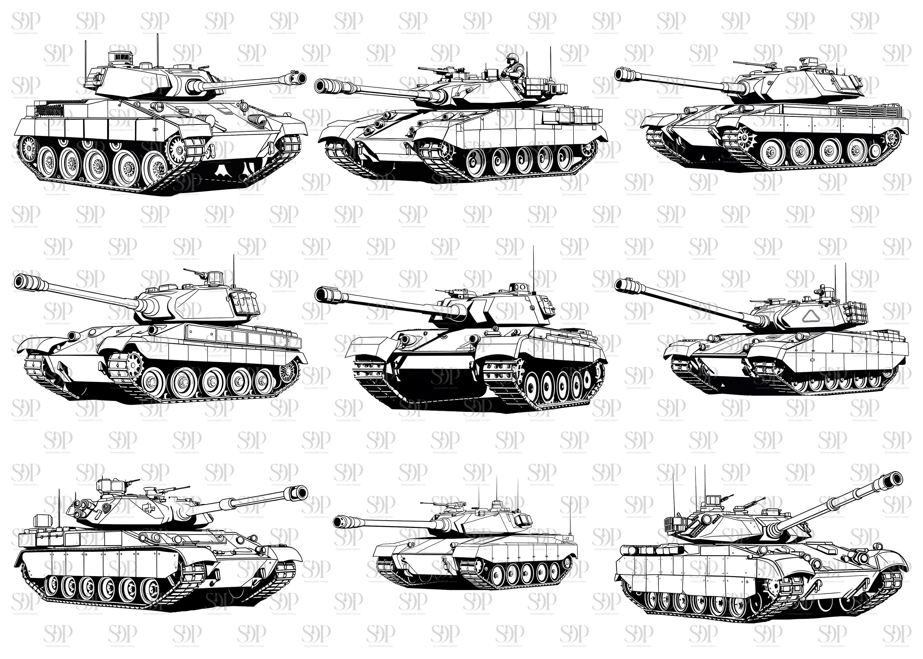 60 Military Tank Designs SVG Bundle (png, Svg, Eps, Pdf, Dxf) - Etsy