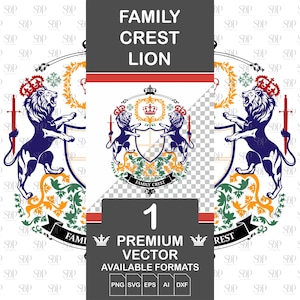 Family Crest Lion SVG BUNDLE,Coat of Arms Svg,Heraldic Cricut,Family Crest Svg,Heraldic Silhouette,Heraldic Badges,Shield Svg,Commercial Use