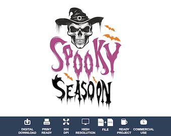 Halloween Spooky Season SVG & PNG Bundle (Digital Download)