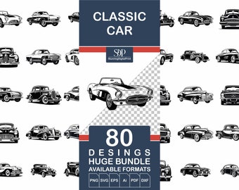 80 Classic Car SVG BUNDLE, Vector File, Classic Car, Car Cricut, Vintage Car, Cute Car, Retro Car,  Silhouette Car, Car Svg, Commercial Use,